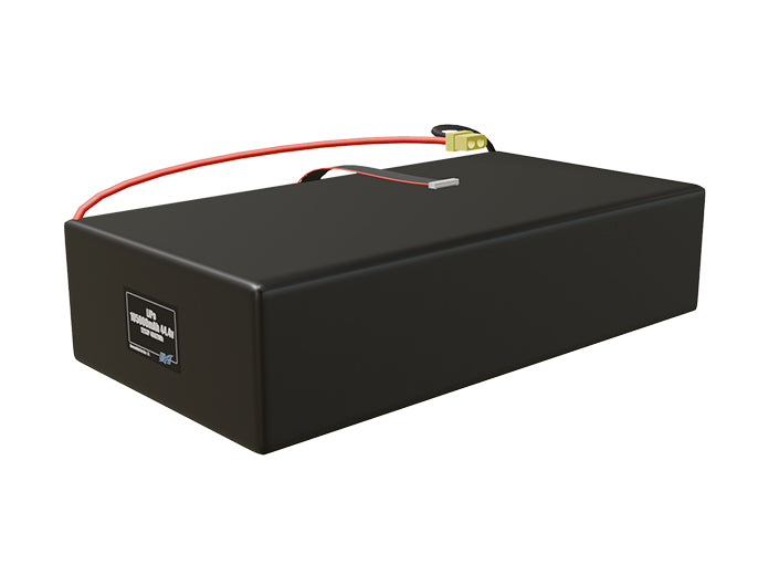 Angled product render of the 105000mAh 36-cell LiPo pack. A lightweight energy source for UAV, drone, and robotic builds.