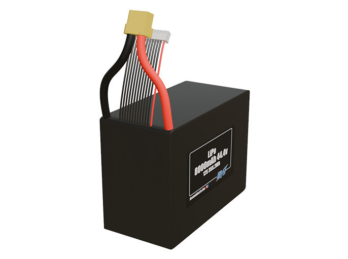 Rendered view of slim 8000mAh lite LiPo cells, used in UAV and defense-grade robotics projects