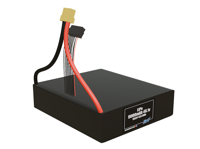Rendered view of slim 9000mAh LiPo cells, used in UAV and defense-grade robotics projects