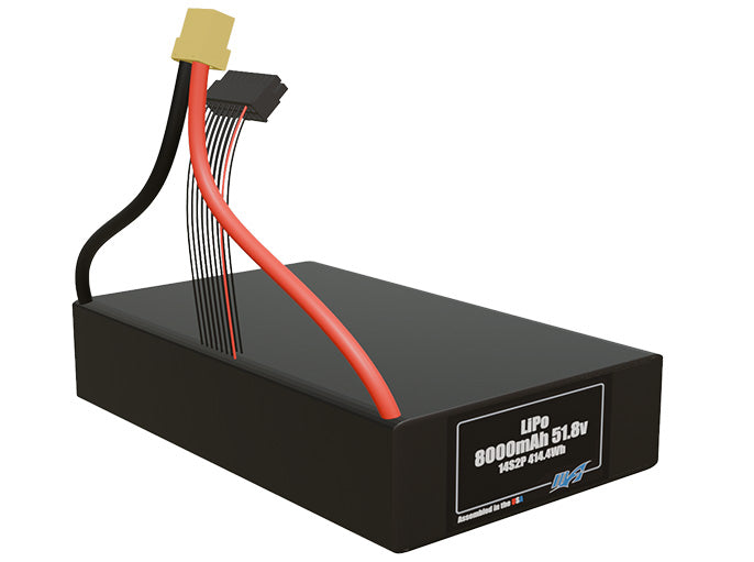 Rendered view of slim 8000mAh LiPo cells, used in UAV and defense-grade robotics projects