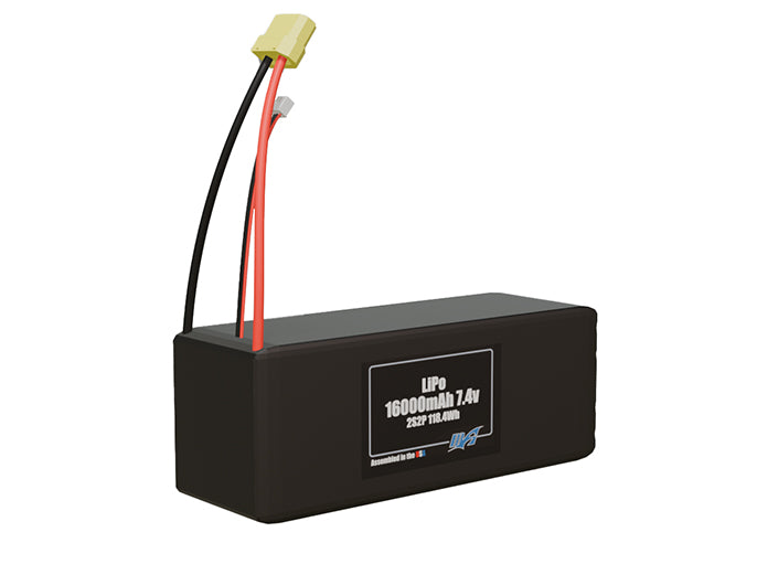 LiPo 16000mAh 2S2P 7.4v Battery Pack
