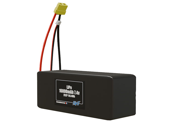LiPo 16000mAh 2S2P 7.4v Battery Pack
