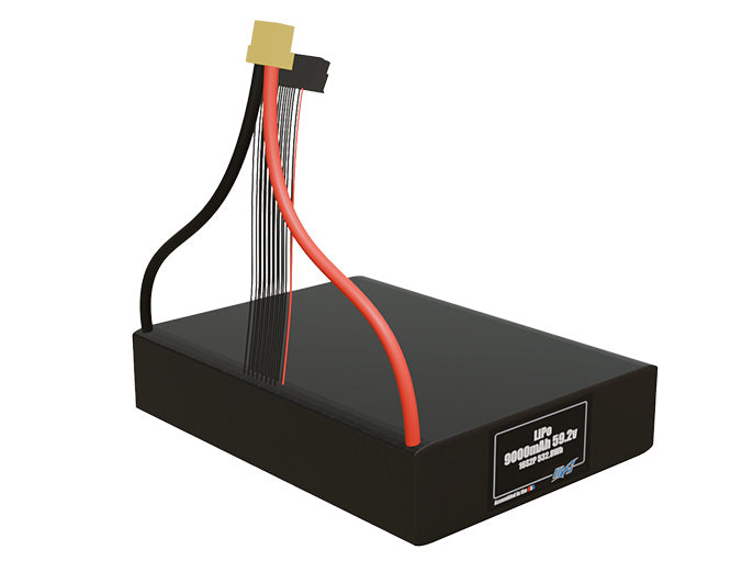 Rendered view of slim 9000mAh LiPo cells, used in UAV and defense-grade robotics projects