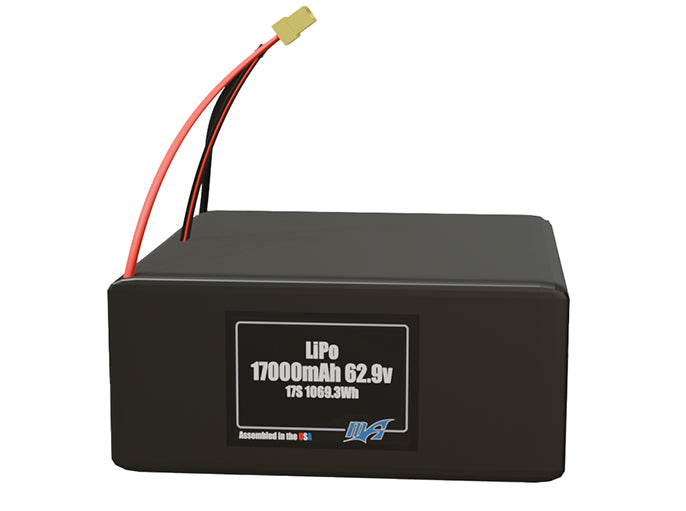 LiPo 17000mAh 17S 62.9v Battery Pack