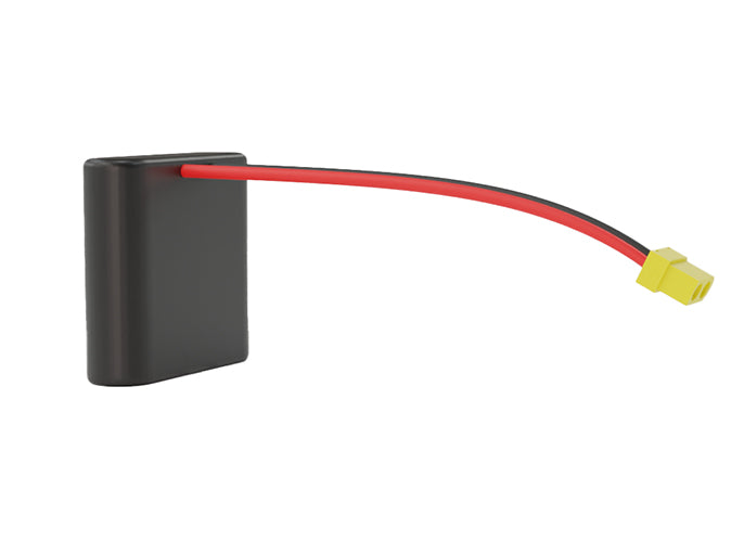 Angled product render of the 18000mAh 4-cell Lithium-ion pack. A lightweight energy source for UAV, drone, and robotic builds.