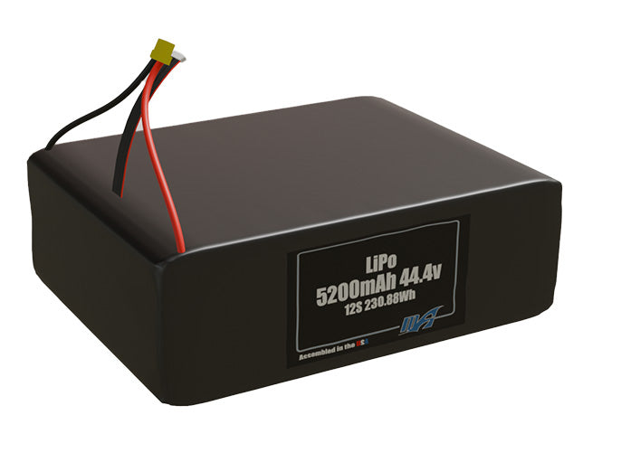 Graphene LiPo 5200mAh 12S 44.4v Battery Pack