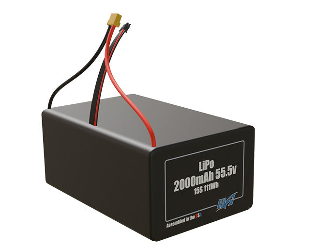 LiPo 2000mAh 15S 55.5v Battery Pack