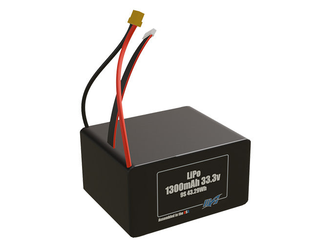 LiPo 1300mAh 9S 33.3v Battery Pack