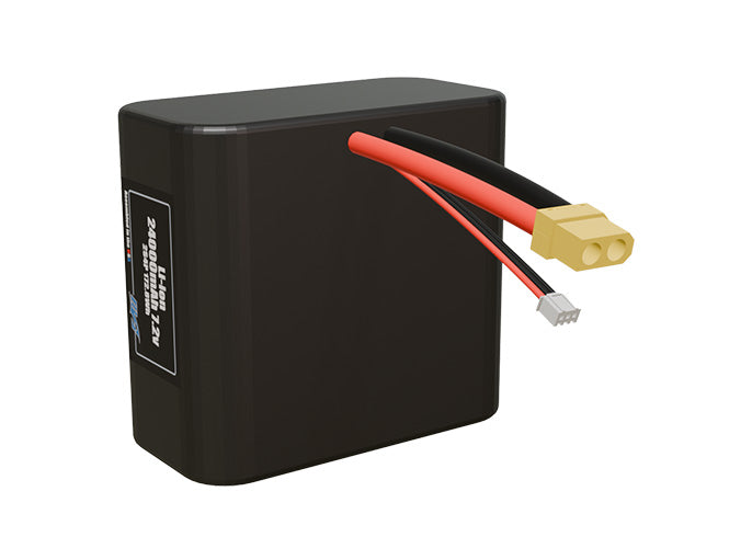 Angled product render of the 24000mAh 8-cell Lithium-ion pack. A lightweight energy source for UAV, drone, and robotic builds.