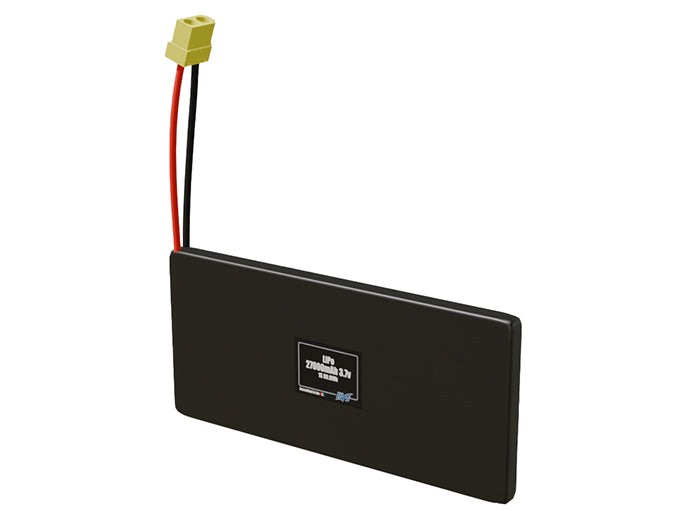 Angled product render of the 27000mAh 1-cell LiPo pack. A lightweight energy source for UAV, drone, and robotic builds.