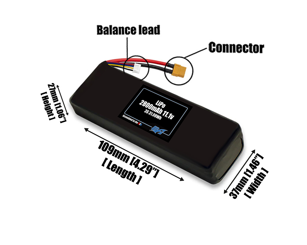 LiPo 2800mAh 3S 11.1v Battery Pack