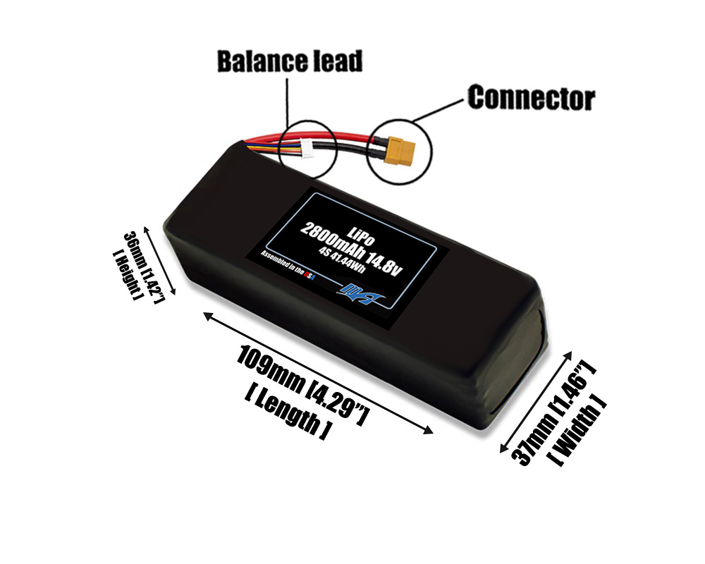 LiPo 2800mAh 4S 14.8v Battery Pack