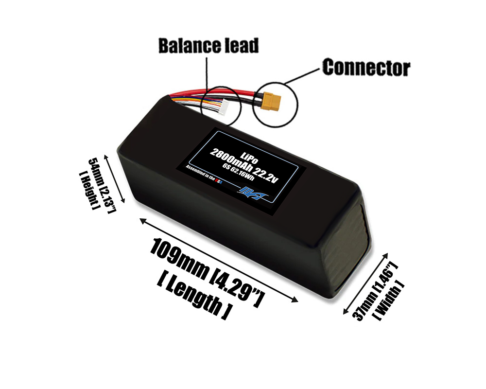 LiPo 2800mAh 6S 22.2v Battery Pack