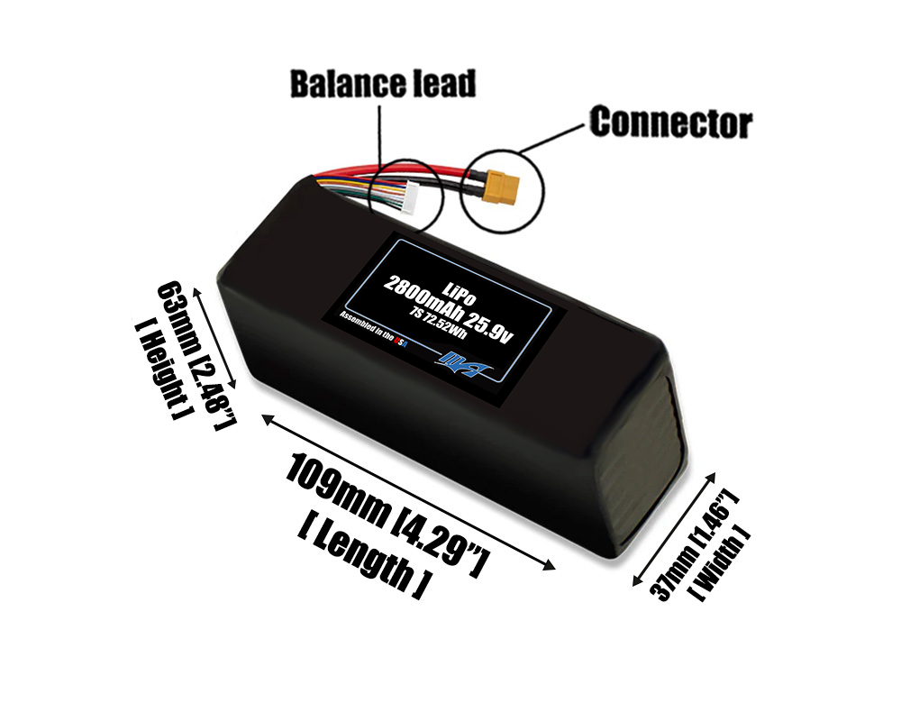 LiPo 2800mAh 7S 25.9v Battery Pack