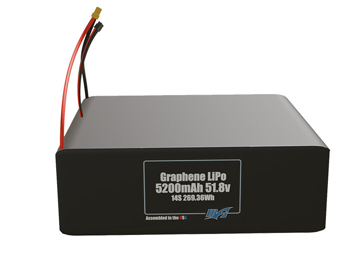 Graphene LiPo 5200mAh 14S 51.8v Battery Pack