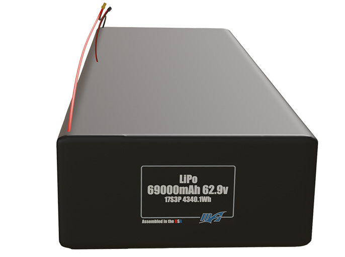 LiPo 69000mAh 17S3P 62.9v Battery Pack