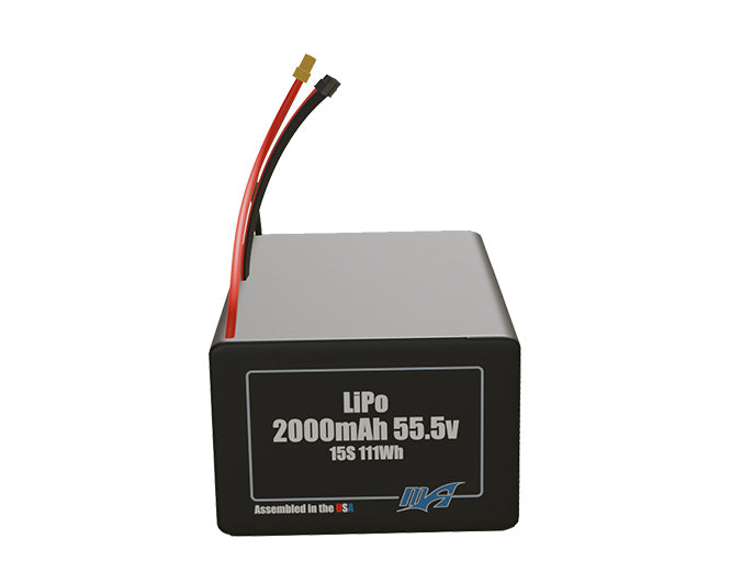 LiPo 2000mAh 15S 55.5v Battery Pack