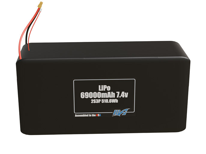 LiPo 69000mAh 2S3P 7.4v Battery Pack