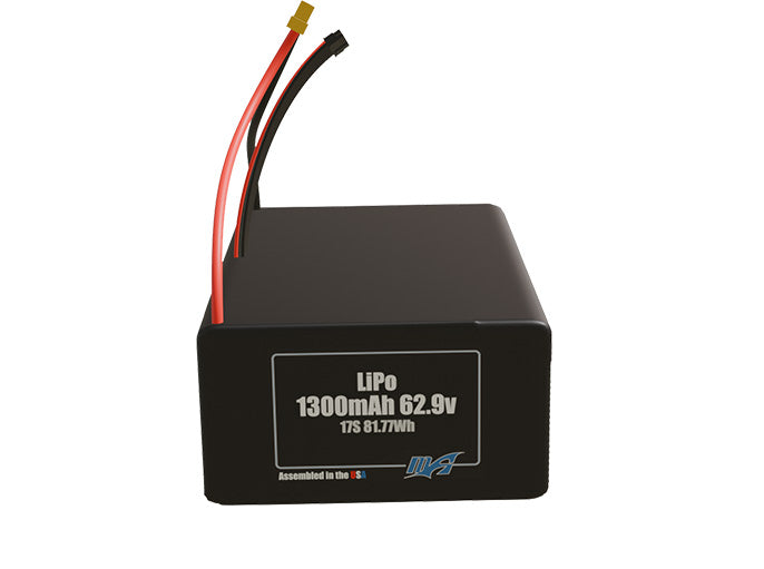LiPo 1300mAh 17S 62.9v Battery Pack