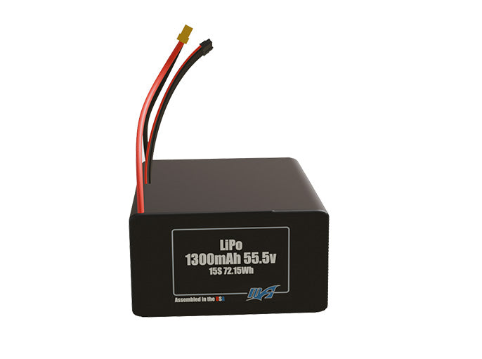 LiPo 1300mAh 15S 55.5v Battery Pack