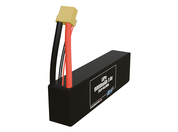 Rendered view of slim 9000mAh LiPo cells, used in UAV and defense-grade robotics projects