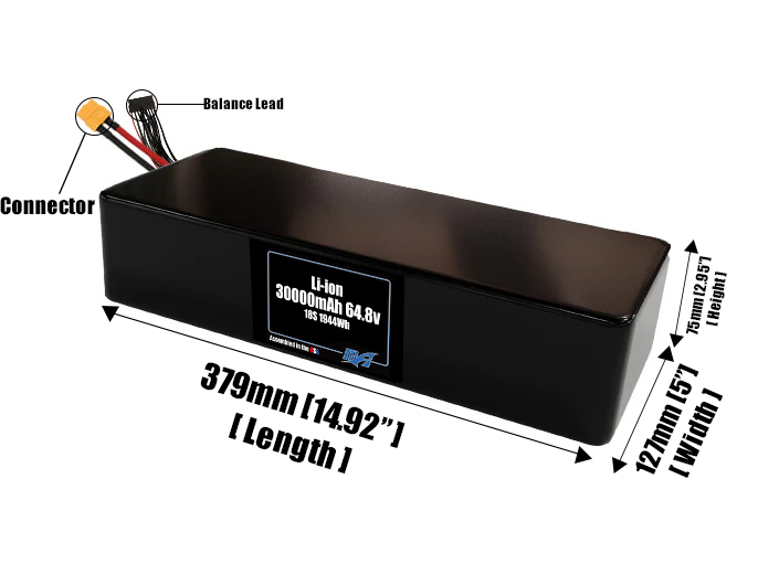 Li-ion 30000mAh 18S6P 64.8v Battery Pack