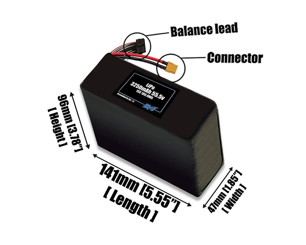 LiPo 3250mAh 16S 59.2v Battery Pack