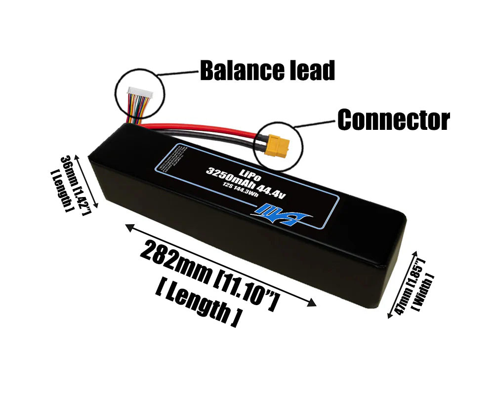 LiPo 3250mAh 12S 44.4v ETE Battery Pack