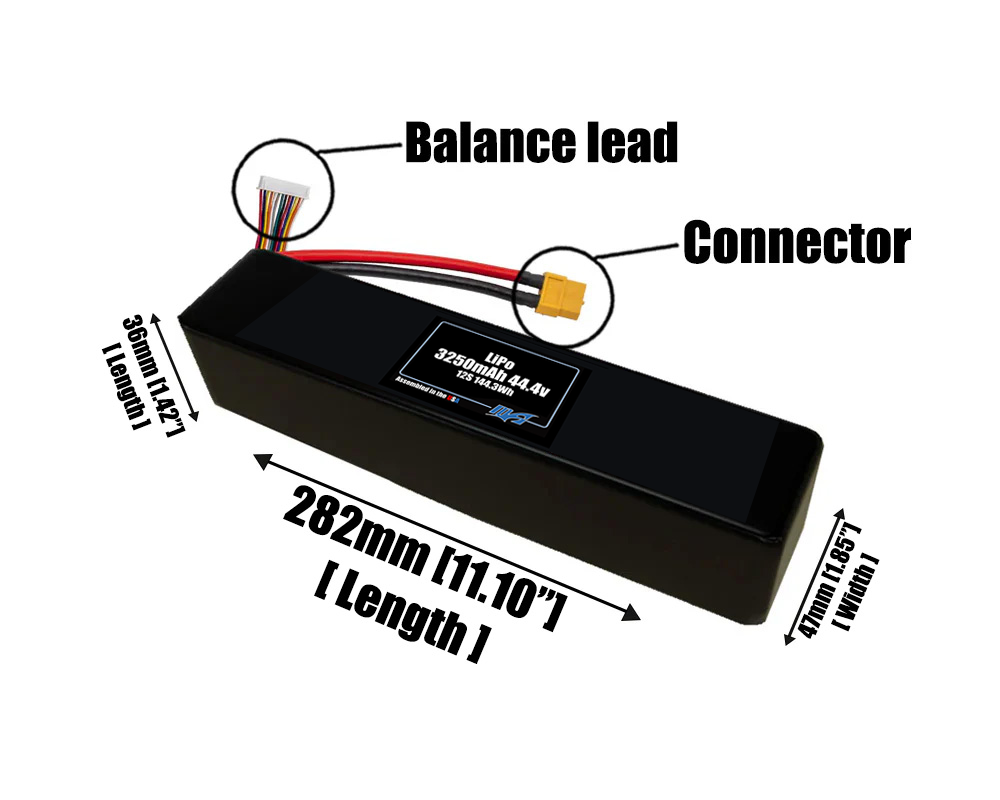 LiPo 3250mAh 12S 44.4v ETE Battery Pack