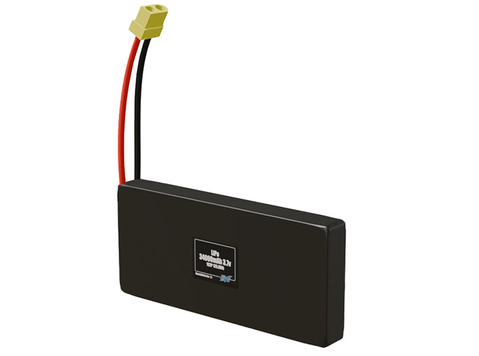 Angled product render of the 34000mAh 2-cell LiPo pack. A lightweight energy source for UAV, drone, and robotic builds.