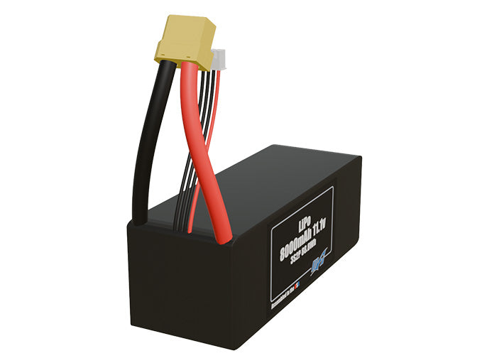 Rendered view of slim 8000mAh LiPo cells, used in UAV and defense-grade robotics projects