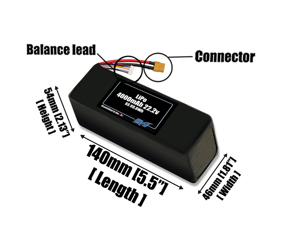 LiPo 4000mAh 6S 22.2v Battery Pack