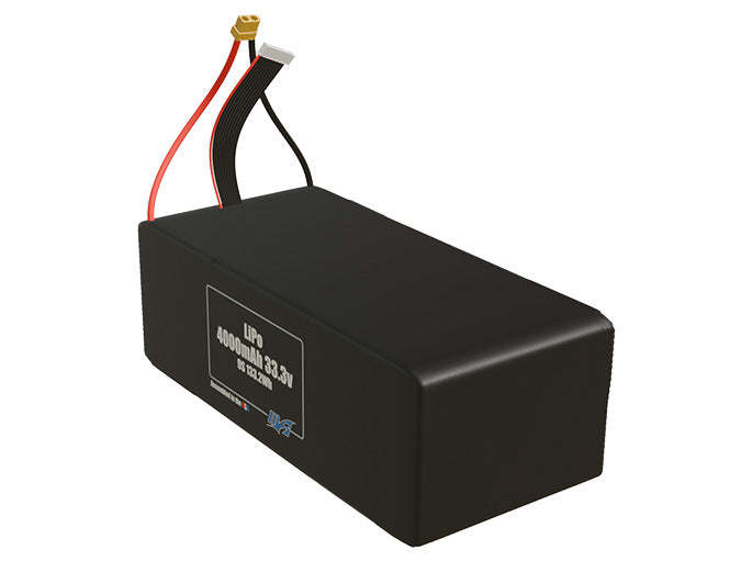 Angled product render of the 4000mAh nine-cell LiPo pack. A lightweight energy source for UAV, drone, and robotic builds.