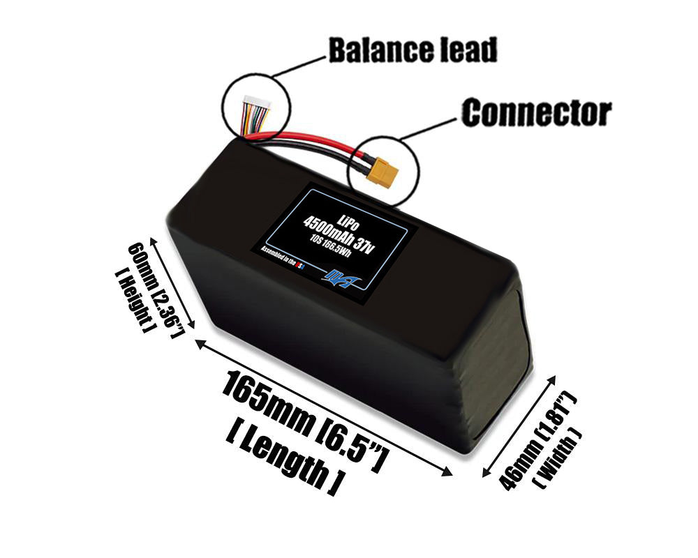 LiPo 4500mAh 10S 37v Battery Pack