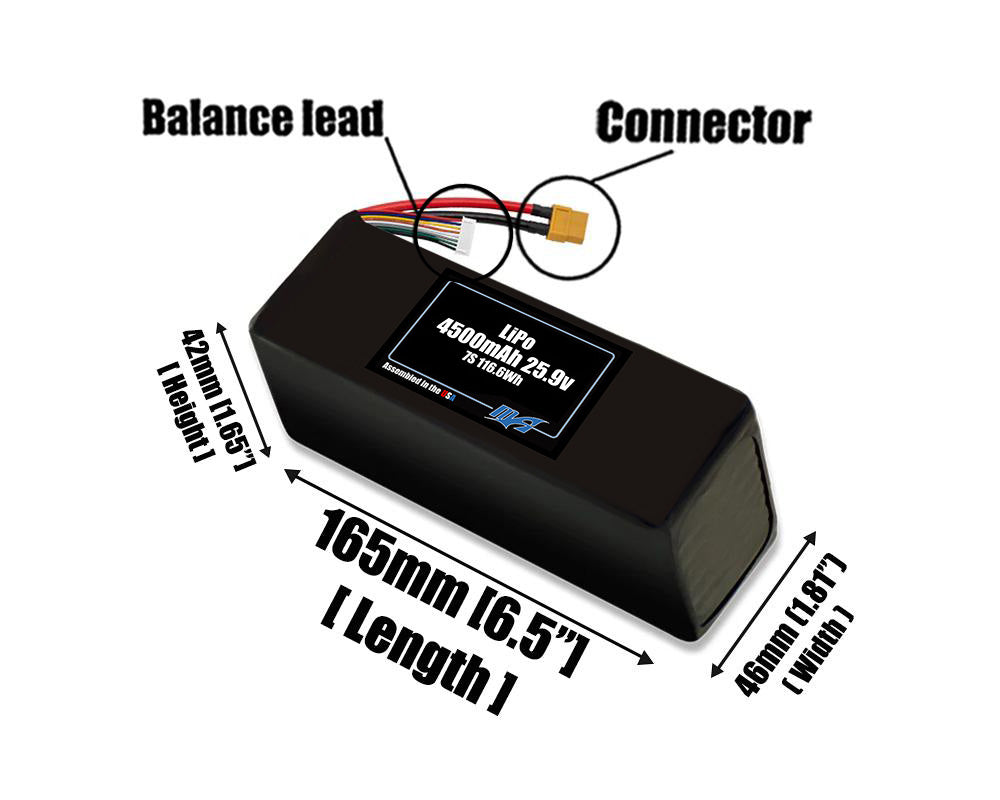 LiPo 4500mAh 7S 25.9v Battery Pack