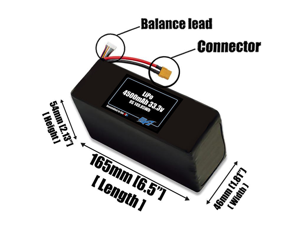 LiPo 4500mAh 9S 33.3v Battery Pack