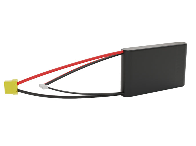 Angled product render of the 4500mAh seven-cell Li-ion pack. A lightweight energy source for UAV, drone, and robotic builds.