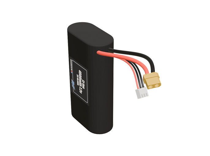 Angled product render of the 4500mAh two-cell Li-ion pack. A lightweight energy source for UAV, drone, and robotic builds.