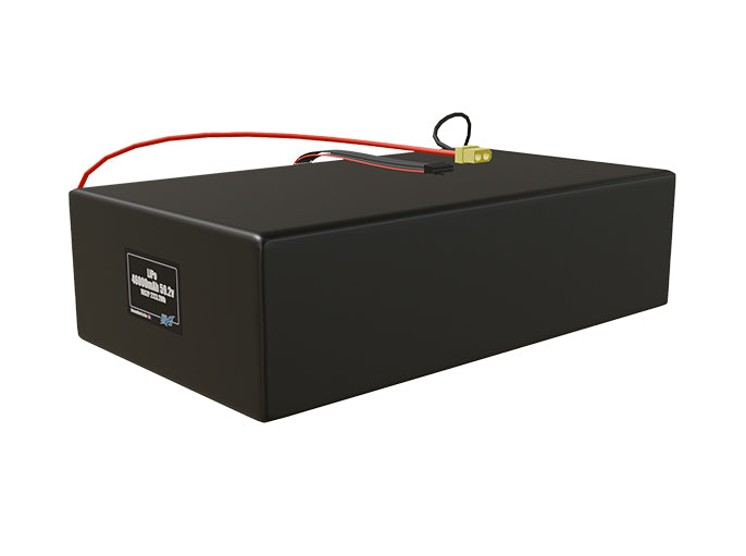 Angled product render of the 46000mAh 32-cell LiPo pack. A lightweight energy source for UAV, drone, and robotic builds.