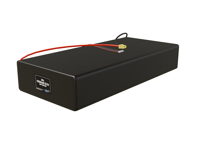 Angled product render of the 51000mAh 27-cell LiPo pack. A lightweight energy source for UAV, drone, and robotic builds.