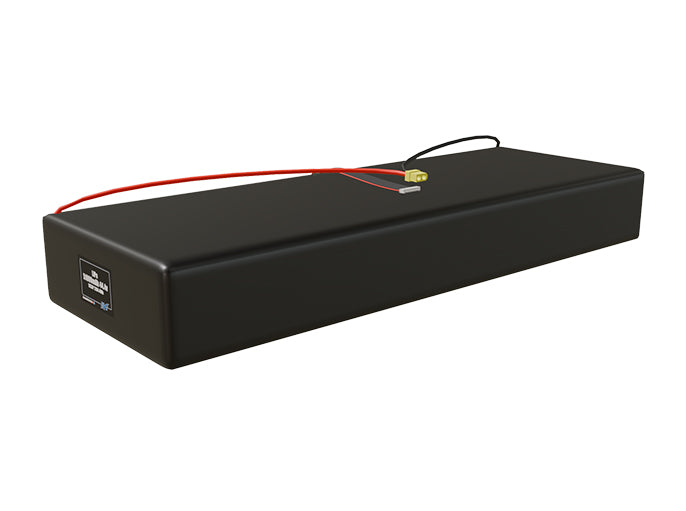Angled product render of the 51000mAh 42-cell LiPo pack. A lightweight energy source for UAV, drone, and robotic builds.