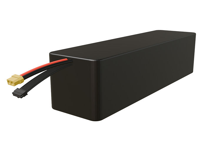 Rendered view of a slim 24000mAh Lithium-Ion pack, used in large UAV and defense-grade robotics projects.