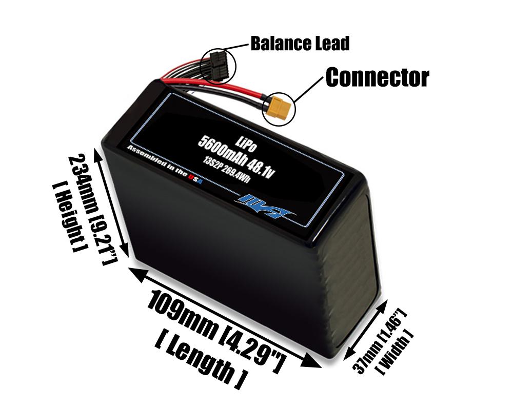 LiPo 5600mAh 13S2P 48.1v Battery Pack