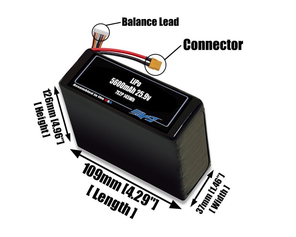 LiPo 5600mAh 7S2P 25.9v Battery Pack