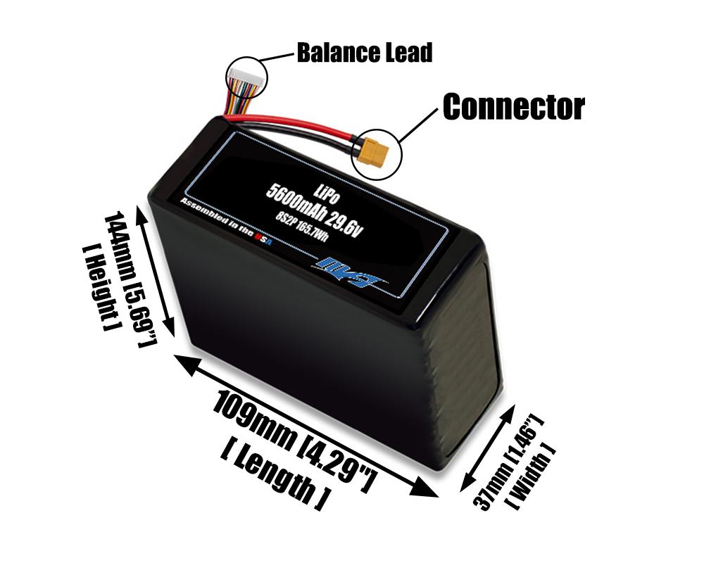 LiPo 5600mAh 8S2P 29.6v Battery Pack