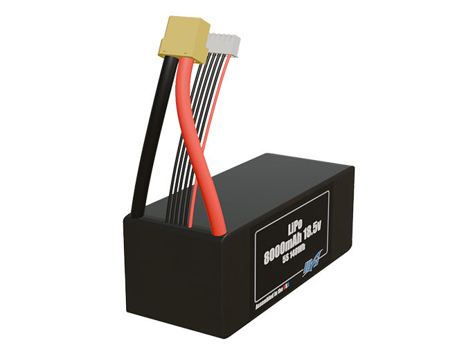 Rendered view of slim 8000mAh lite LiPo cells, used in UAV and defense-grade robotics projects
