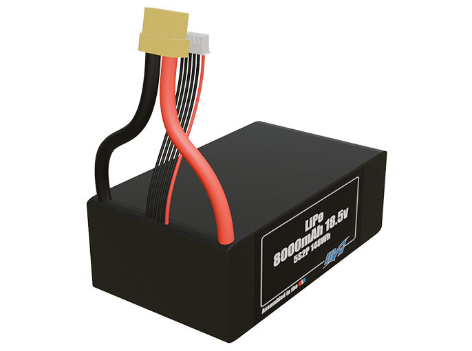 Rendered view of slim 8000mAh LiPo cells, used in UAV and defense-grade robotics projects