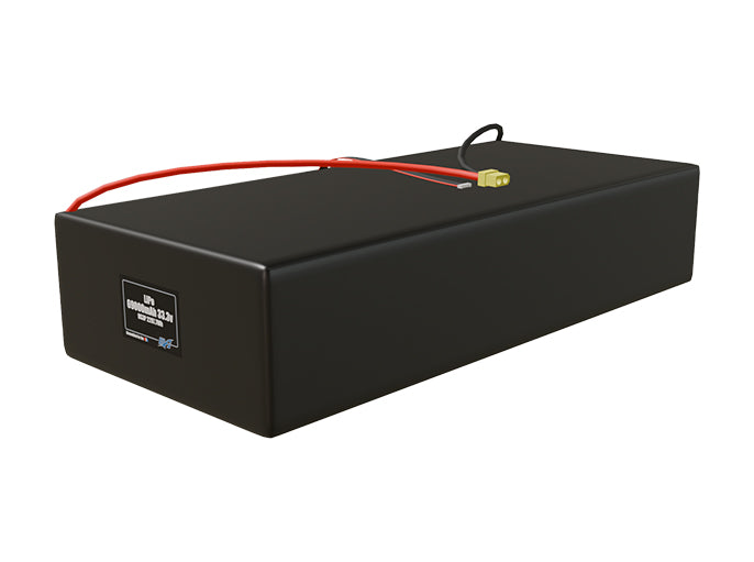 Angled product render of the 69000mAh 27-cell LiPo pack. A lightweight energy source for UAV, drone, and robotic builds.