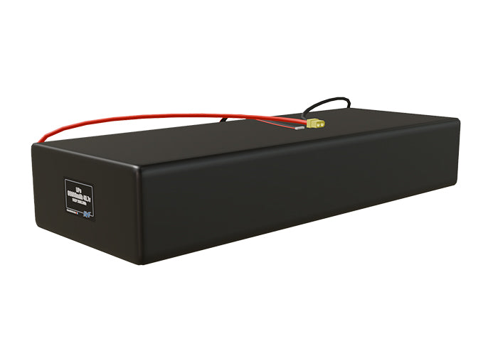 Angled product render of the 69000mAh 33-cell LiPo pack. A lightweight energy source for UAV, drone, and robotic builds.