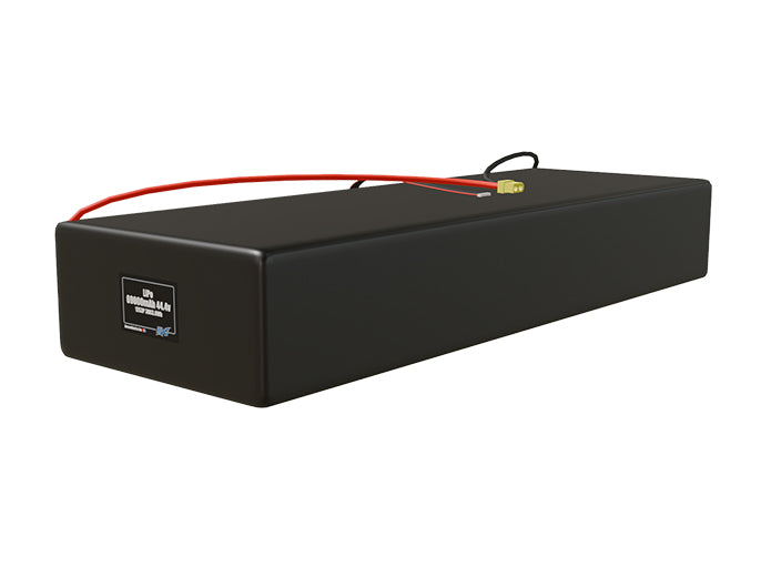 Angled product render of the 69000mAh 36-cell LiPo pack. A lightweight energy source for UAV, drone, and robotic builds.